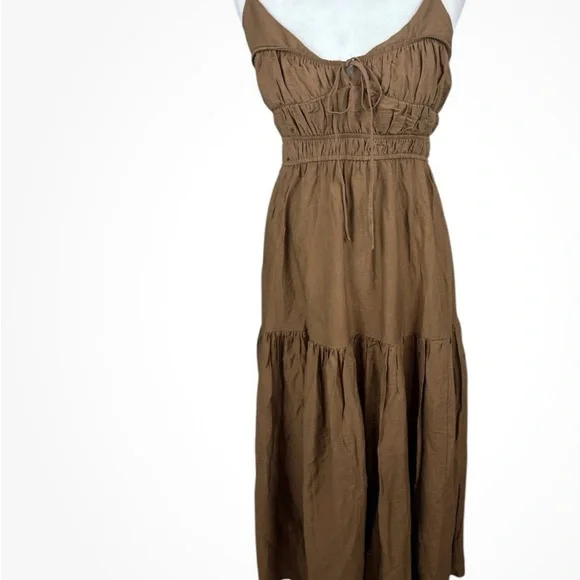 Alter'd StateDress  Womens Large Mocha‎ Sleeveless Tiered Cami Maxi Beach Boho - Picture 10 of 10